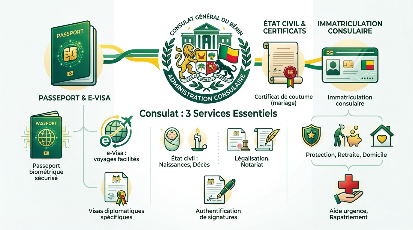 Services consulaires béninois pour le passeport et les actes administratifs