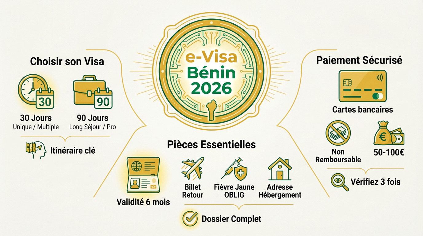 Tarifs et types de visas pour le B&eacute;nin en 2026