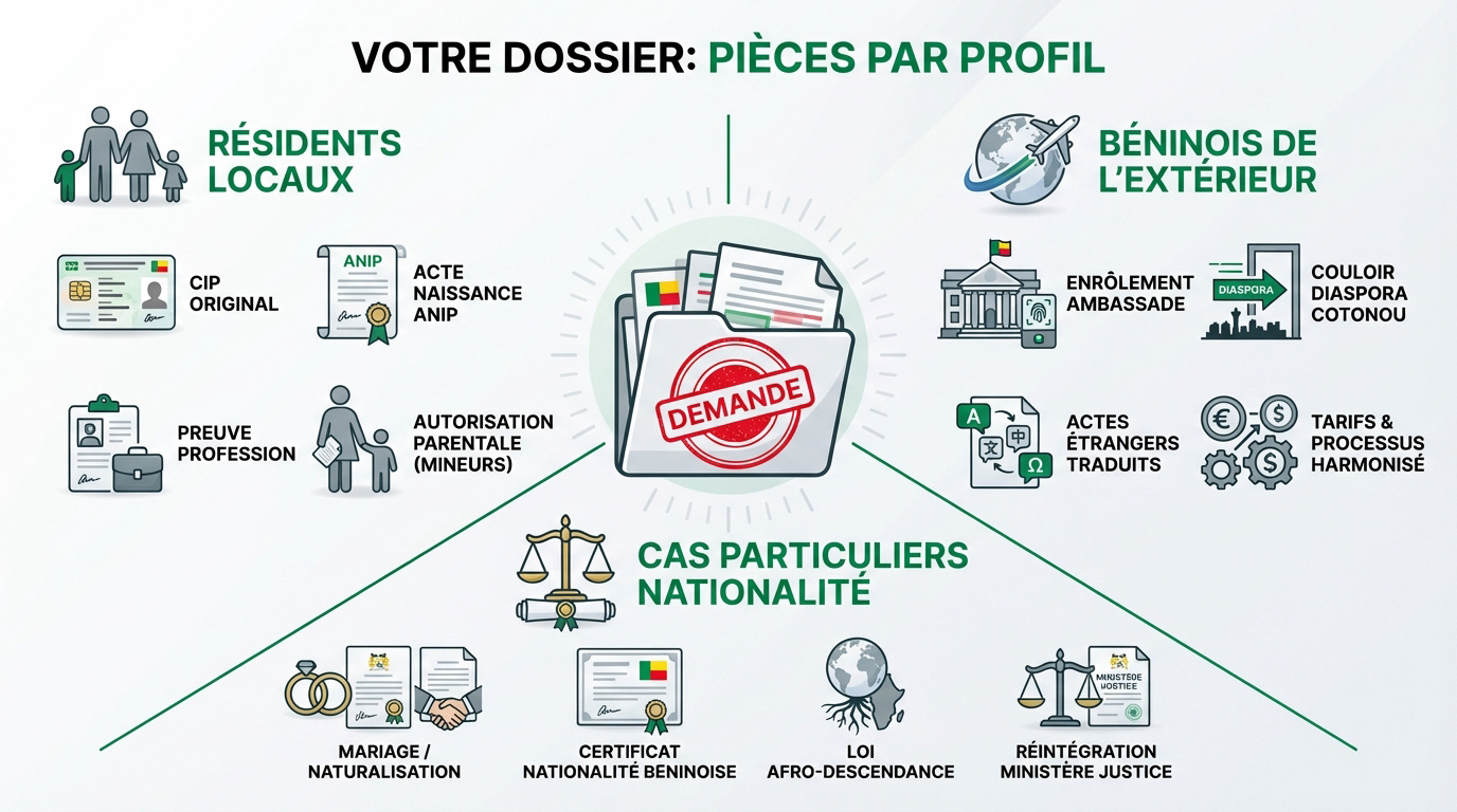 Liste des pièces justificatives pour le passeport béninois selon le profil