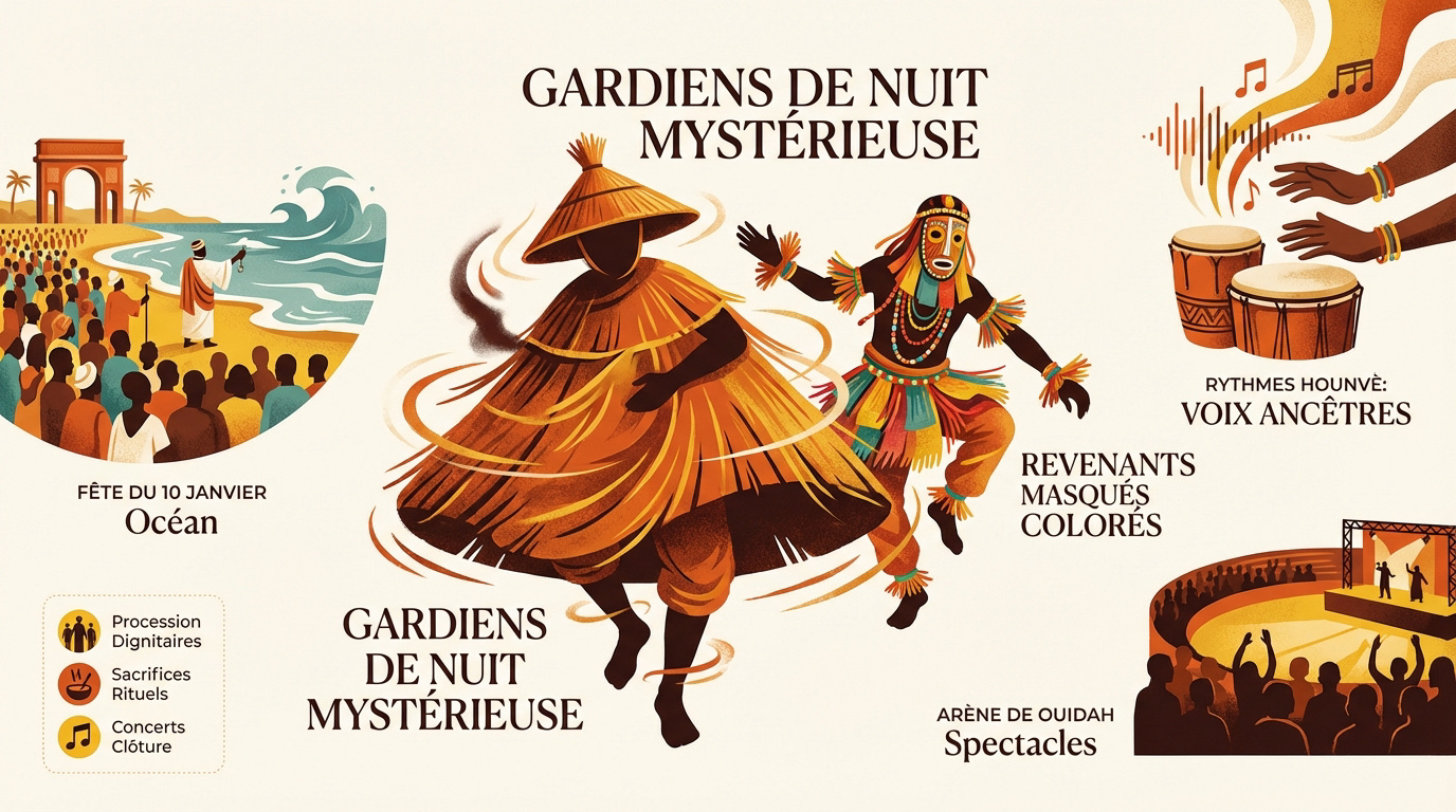 Cérémonies rituelles et danses traditionnelles lors des Vodun Days à Ouidah