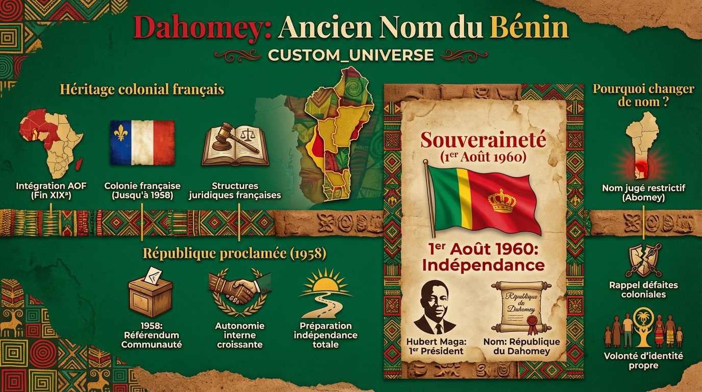 Carte historique du Dahomey, ancien nom du Bénin
