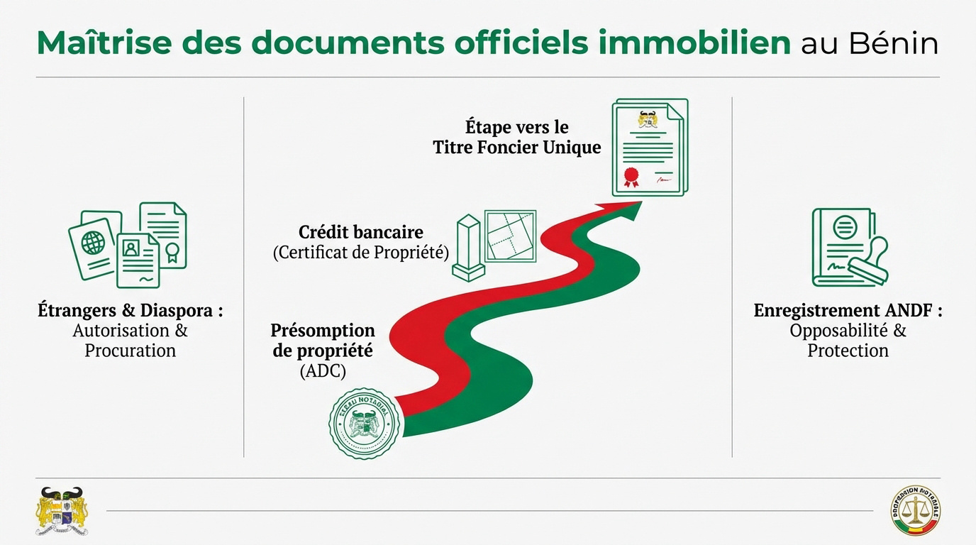 Documents officiels et titres fonciers pour un achat de terrain au Bénin