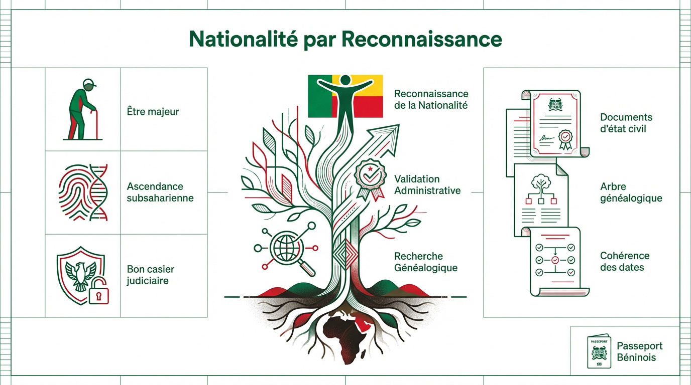 Documents officiels et symboles de la nationalité béninoise par reconnaissance