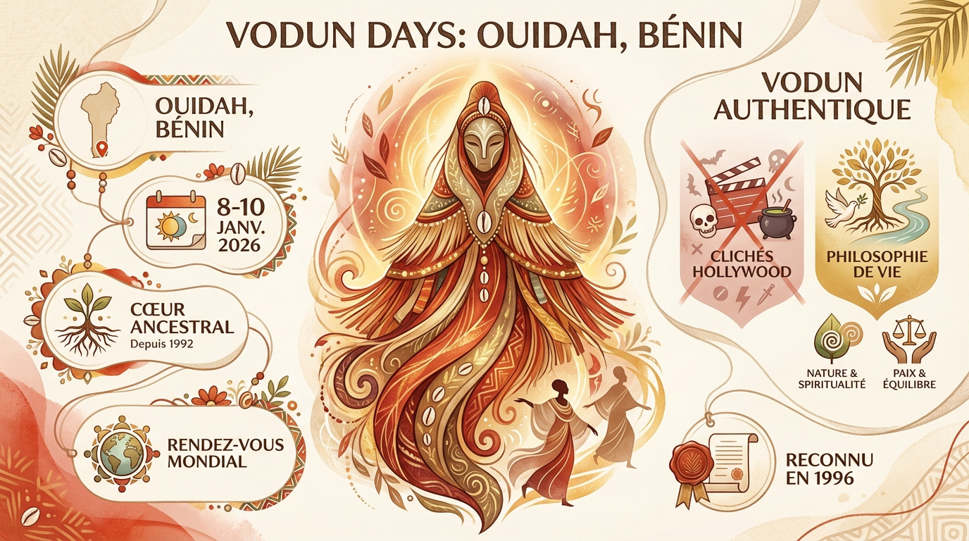 Célébration traditionnelle lors des Vodun Days à Ouidah au Bénin